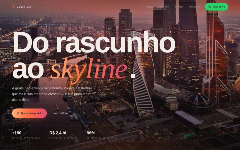 Exemplo de site de consultoria e arquitetura de negócios