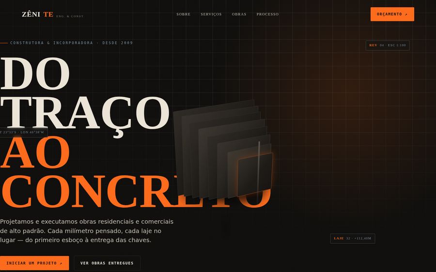 Exemplo de site de empresa de engenharia e construção