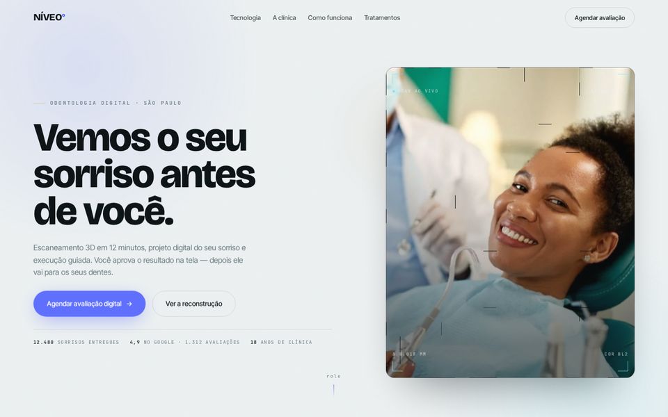 Exemplo de site de clínica de odontologia digital